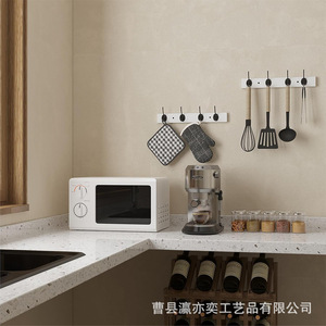 Gancho de Pared Metálico Minimalista con 4 Ganchos, Perchero Blanco y Negro, Fácil de Instalar, Tipo Montado en Pared - Product Image 2