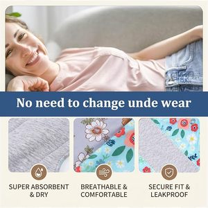 Serviettes hygiéniques lavables en tissu réutilisables personnalisées pour femmes, serviettes hygiéniques en coton biologique, OEM - Product Image 2