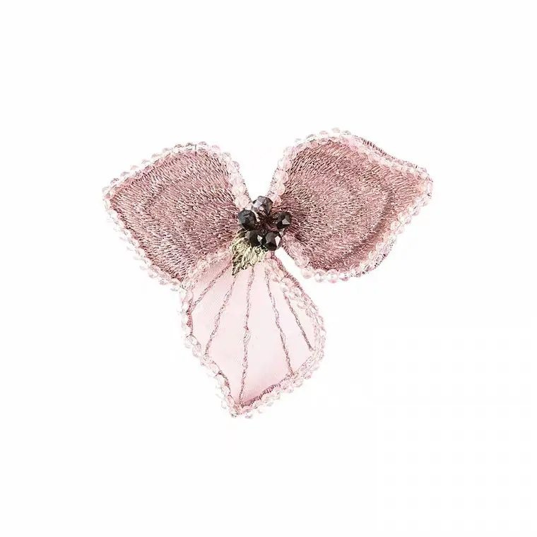 Crystal Handmade Bow Transparent Lace Hair Clips Wholesale Fancy Beauty Duck Hair Clips For Girls