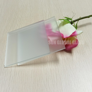 Tempered frosted glass pane cost per square foot factory tempered decorative recorded al acid beveled edges aren - Product Image 3