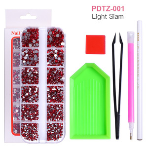 12 Rejillas de Accesorios para Uñas, Cristales de Diamantes de Imitación de Fondo Plano, Decorativos, DIY, de Vidrio de Colores - Product Image 6