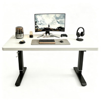 Bureau de travail à domicile moderne en bois massif, personnalisable, réglable en hauteur par manivelle, table de jeu surélevée avec roulettes et fonction chauffante