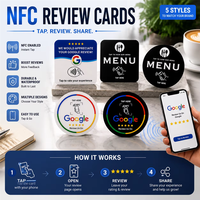 Panneau NFC carré pour paiement par carte de visite avec support PVC étanche pour commerce de détail, salon, restaurant, autocollant de table, puce NTAG215