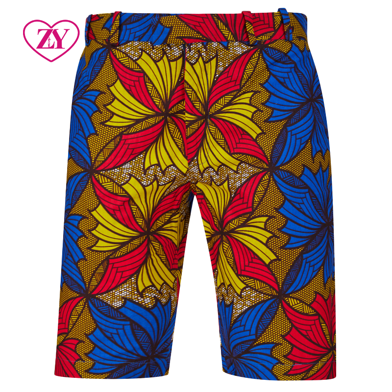 Fitted African Floral Print Shorts for Men Summer Casual Wear