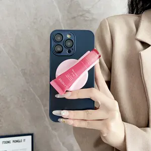 2024 New Arrived Design Peptide Lip Gloss Balm Treatment Magnetic Silicone Holder Phone Case For Iphone 15 16 Pro Max Cover