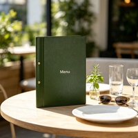 Couvertures de menu en cuir personnalisées PU pour porte-menu, logo personnalisé, dossier de menu alimentaire pour café