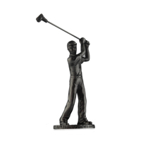 Figurine de trophée de golf miniature 3D en fonte mate finition étain antique