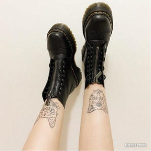 Botines de Invierno para Mujer, Estilo Inglés, con Cierre Frontal, Antideslizantes, de Piel Genuina, Tacón Medio, Plataforma, Diseño Litchi - Product Image 2