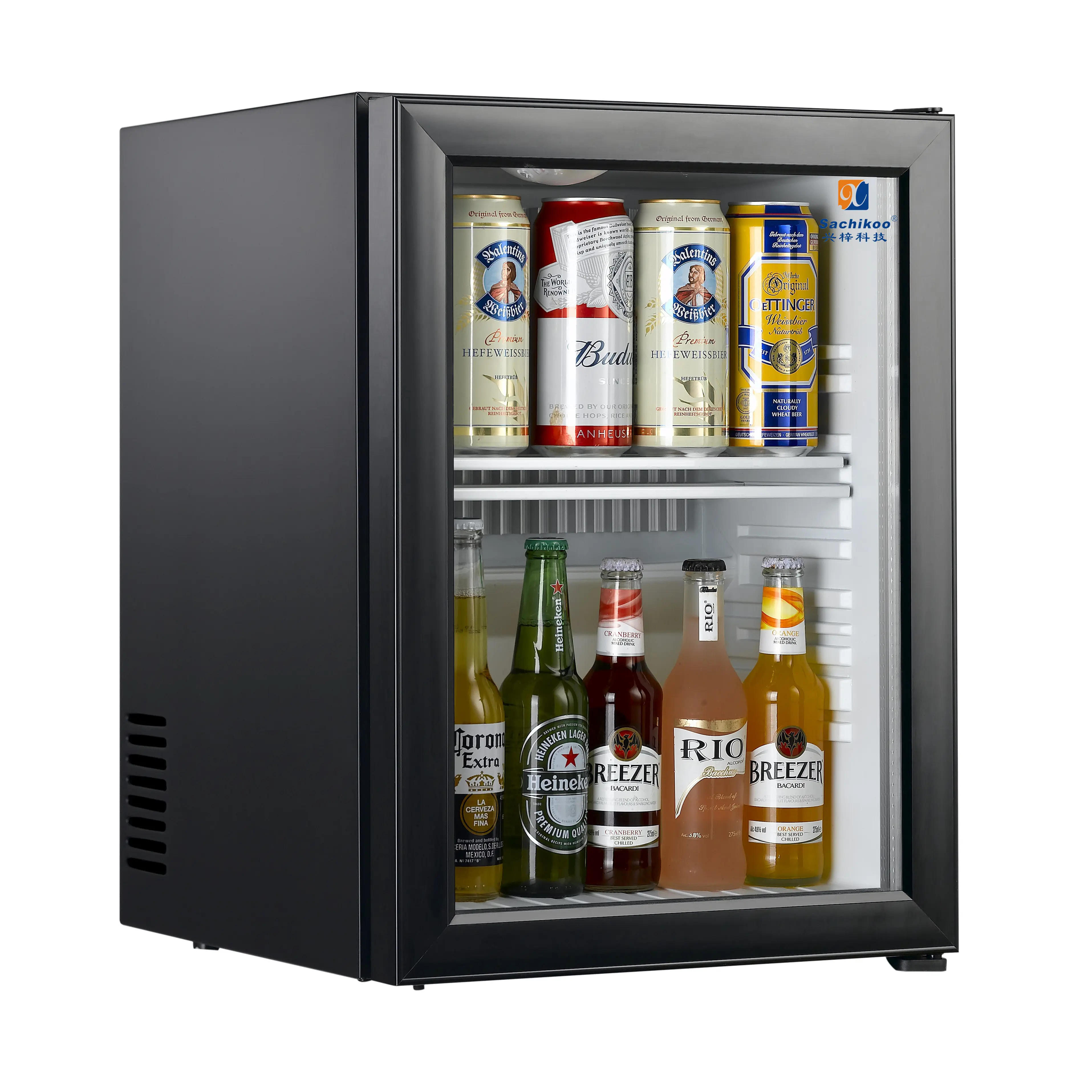 60L Camera D'albergo A Risparmio Energetico Minibar Frigorifero Nero Portatile Porta di Vetro 65 Compatto Piccolo Frigorifero Assorbimento 2 Anni 220