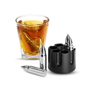 Venta Directa de Fábrica, Piedras de Whisky Metálicas en Forma de Bala con Soporte, Personalizables - Product Image 1