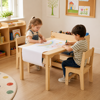 Tablero de Pintura de Madera para Niños con Gabinete de Almacenamiento para Actividades Artísticas Creativas en el Aula de Primera Infancia, Espacio de Aprendizaje para Guardería