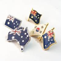 Prix usine Métal Émail Broche Époxy Australie Drapeau National Épinglette Émail Pays Drapeau Broche
