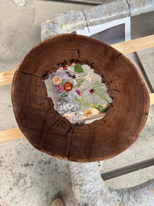 Protezione ambientale rotonda massello legno noce mobili per la casa ristorante interno fiume cucina resina epossidica tavolo da pranzo - Product Image 5