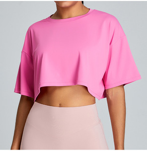 Camisetas Anti-pilling para mujer, diseño personalizado, Logo, Top corto de gran tamaño, camiseta transpirable de alta calidad para mujer - Product Image 1