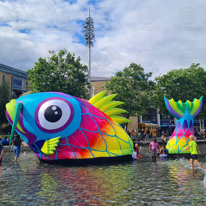 Lớn đầy màu sắc Inflatable cá bẩn thỉu <span class=keywords><strong>luker</strong></span> nghệ thuật đường phố cài đặt trang trí ngoài trời hiển thị tổ chức sự kiện khổng lồ Inflatable cá - Product Image 4