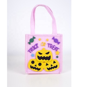 Wholesale Eco-Friendly Durable Colorful Small Felt Pumpkin Candy Tote <b>Bag</b> for Kids <b>Halloween</b> <b>Party</b> Gift - Product Image 3