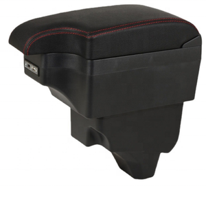 L'UE France Voiture Double couches Glisser USB design Noir pu en <span class=keywords><strong>cuir</strong></span> de voiture accoudoir console boîte pour <span class=keywords><strong>Peugeot</strong></span> 208/<span class=keywords><strong>2008</strong></span> 2019-2023 - Product Image 5