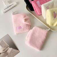 Dompet Lipat Motif Kartun Warna Permen BLINGS Grosir, Dompet Koin Kartu Solid Lucu untuk Pelajar, Tas Penyimpanan