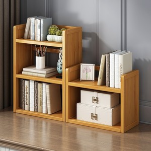 Desktop storage shelf, multi-tiered wooden cabinet, simple small bookshelf, tiered office desk storage rack, popular online - Product Image 4