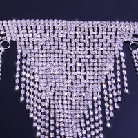 Chaîne de taille multi-rangs en strass, chaîne de corps de luxe à pampilles pour femme, accessoire scintillant pour soirée en boîte de nuit et danse du ventre