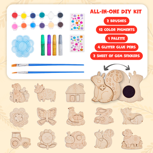 Giocattoli Educativi Joycat, Kit di Pittura in Legno, Magneti in Legno Fai-da-Te per Bambini, Regali Artigianali per Pasqua - Product Image 4