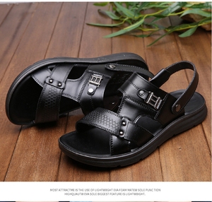 Sandalias Retro de Alta Calidad para Hombre, Nuevas Sandalias de Playa Casuales de Verano, Sandalias de Cuero, Pantuflas de Doble Uso, Arrastre Frio - Product Image 5