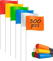 Bendera Survei Visibilitas Tinggi Oem Pvc Plastik Ukuran 4*5*21 Inci untuk Proyek Teknik dan Lanskap