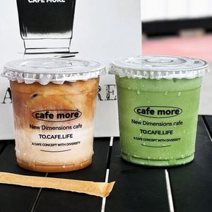 Vasos de Plástico PET Transparentes de 18oz 500ml al por Mayor con Tapas Planas para Té Boba, Bebidas Frías, Smoothies, Yogur, Café, Batidos - Product Image 1