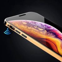 Coque de téléphone magnétique en métal avec protection d'objectif d'appareil photo en verre trempé double face, protection intégrale pour iPhone 18promax