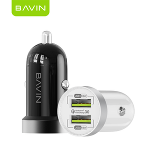Chargeur de voiture universel BAVIN à prix de gros, double port micro USB, 2.4a QC3.0 18W, charge rapide pour voiture et fourgonnettes PC861 - Product Image 1