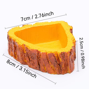 Bols pour animaux de compagnie en résine imitation écorce SKF01 rustique rétro jardinières lézard Reptile <span class=keywords><strong>bassin</strong></span> à boire - Product Image 2