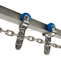 Chariot suspendu en acier inoxydable SUS 304 pour rail en T, convoyeur, transformation de volailles, abattage de poulets