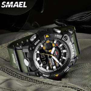 <span class=keywords><strong>Reloj</strong></span> <span class=keywords><strong>Smael</strong></span> 8040 Nuevo para Hombre con Manecillas Luminosas, Resistente al Agua, de Moda, Movimiento Doble Analógico-Digital, Calendario y Semana - Product Image 4