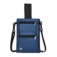 Porte-passeport anti-RFID, pochette de voyage à porter autour du cou, résistante à l'eau, en nylon Ripstop, avec poches zippées et passant de ceinture, pour homme et femme