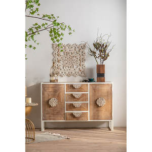Ferme Naturel En Bois Massif Meubles 2 Porte <span class=keywords><strong>4</strong></span> Tiroir Buffet Vintage Conception Console Armoire De Rangement - Product Image 6