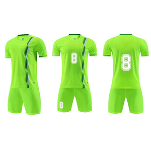 Combinaison de football respirante à séchage rapide de haute qualité pour adultes uniformes de football à manches courtes de couleur unie - Product Image 1