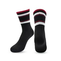 Chaussettes de sport personnalisées avec logo, respirantes, chaussettes de football professionnelles, rayées, en coton, chaussettes de sport pour hommes