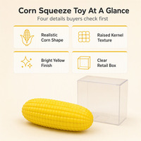 Jouet Squishy Maïs de Simulation, Jouet Sensoriel Anti-Stress en TPR Souple à Presser pour Enfants et Adultes