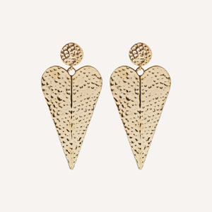 Boucles d'oreilles minimalistes en forme de cœur en acier inoxydable doré YFB E554 - Product Image 1