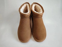 Bottes d'hiver personnalisées en cuir véritable et daim, chaudes, fourrées, classiques, mini, antidérapantes, imperméables, thermiques, chaussures d'extérieur en fourrure