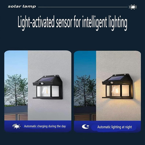 Lampe solaire LED d'extérieur à détection de mouvement, étanche, à fixation murale, populaire, pour jardin, à économie d'énergie - Product Image 3
