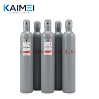 Gas Silano SiH4 de Grado Semiconductor 99.999% en Cilindro de Acero de 44L, Válvula CGA350 de 150 Bar, Estándar ISO9809, Gas de Recarga