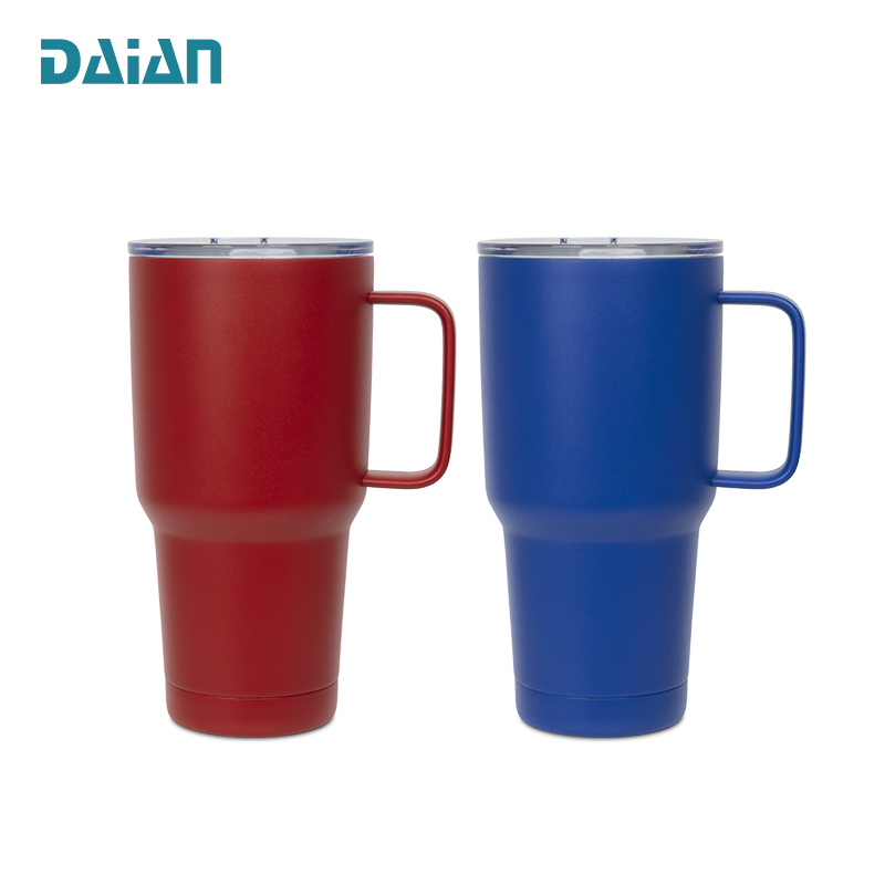 Дорожная кружка с двойной стенкой и логотипом на заказ, кружки из нержавеющей стали объемом 30 унций с ручкой