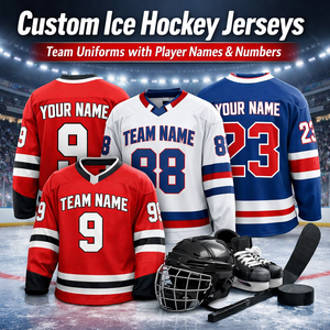 OEM 定制曲棍球球衣和短裤 专业冰球服 带刺绣数码印花 100% 聚酯纤维 球员队服 - Product Image 1