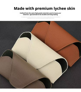 Support universel en cuir souple haut de gamme pour lunettes de soleil, à clipser sur pare-soleil, pour pièces intérieures de voiture – Vente en gros - Product Image 5