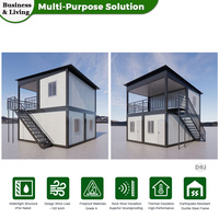 Villa mobile à double étage en conteneur, maison préfabriquée durable en panneaux sandwich d'acier, chambre, balcon, bureau, maisons de location pour les vacances