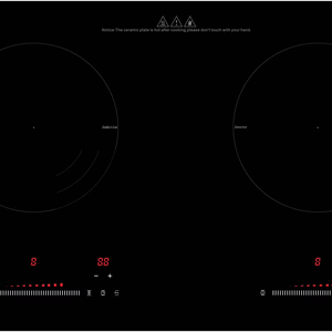 Table de cuisson à induction encastrable à deux brûleurs, commandes tactiles, deux zones de chauffage de 2200W avec écran numérique LED, cuisson à induction rapide - Product Image 1