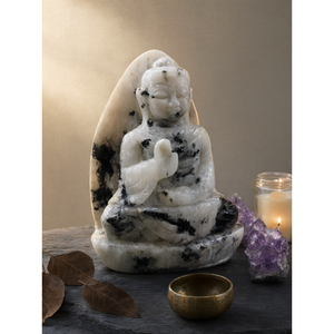 Moon <b>stone</b> <b>Buddha</b> - handmade carving of serene and meditating Lord <b>Buddha</b> - crystal/reiki/healing - 6 inches and 1.52 kgs (3.34 - Product Image 3