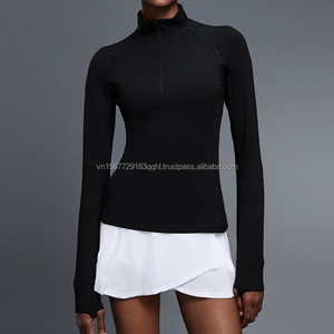 เสื้อยืดแขนยาวคอตั้งแบบซิปครึ่งตัวสำหรับผู้หญิง ทรงเข้ารูป กระชับสัดส่วน เหมาะสำหรับออกกำลังกาย วิ่ง เล่นโยคะ ใส่ได้ในฤดูใบไม้ร่วง - Product Image 6