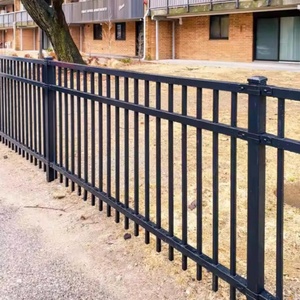 Clôture en acier galvanisé noir enduit de poudre, tube carré en acier forgé, portails d'allée, clôture en métal, <span class=keywords><strong>jardin</strong></span>, best-seller - Product Image 3